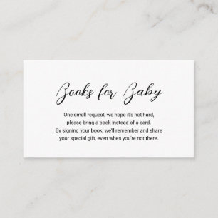 Tarjeta De Recepción Libros mínimos modernos para Baby Shower simple pa
