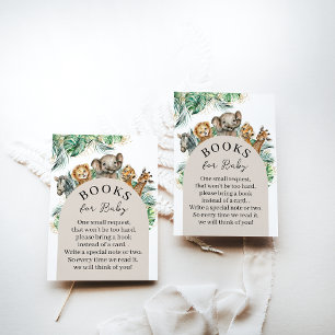 Tarjeta De Recepción Libros modernos de Baby Shower de Safari Animal Ju