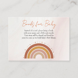 Tarjeta De Recepción Libros modernos de Baby Shower en el arcoiris para