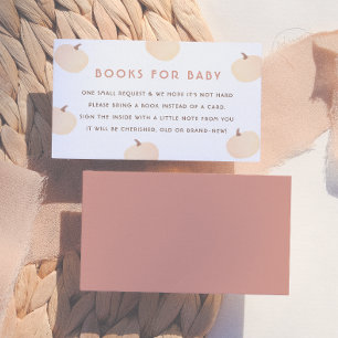 Tarjeta De Recepción Libros Modernos de Calabaza para el Baby Shower de