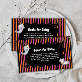 Tarjeta De Recepción Libros Modernos De Gato Ghost Boo Para Baby Shower