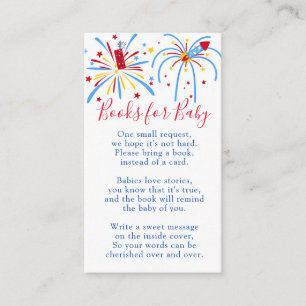 Tarjeta De Recepción Libros Modernos Florales Azules para Baby Shower d