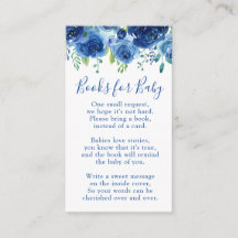 Libros Modernos Florales Azules para Baby Shower d
