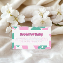 Libros modernos rosados y verdes para bebé