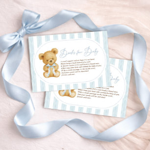 Tarjeta De Recepción Libros modernos y blandos de osos de peluche azul