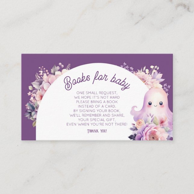 Tarjeta De Recepción Libros morados para bebés (Anverso)