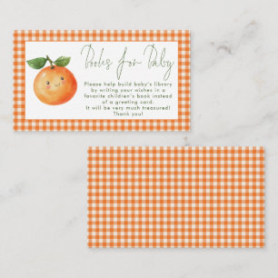 Tarjeta De Recepción Libros naranja de cuadros pequeños y lindos para B
