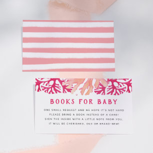 Tarjeta De Recepción Libros náuticos de coral rosa para bebé