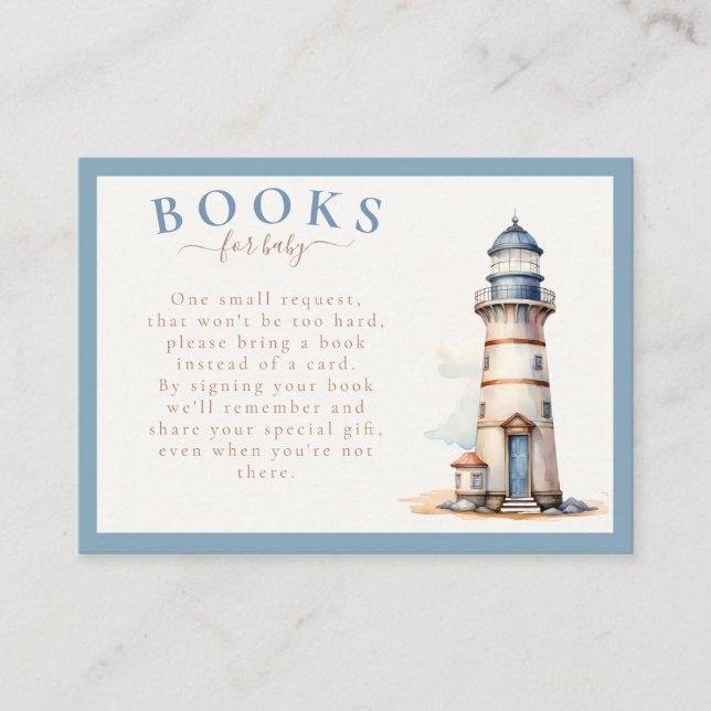 Tarjeta De Recepción Libros Náuticos De Oso De Teddy Para Baby Shower (Anverso)