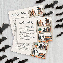 Tarjeta De Recepción Libros Neutrales De Baby Shower De Halloween Para 