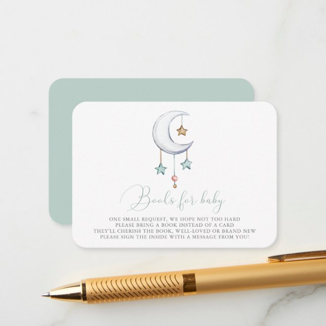 Tarjeta De Recepción Libros Neutrales De Baby Shower Para Niños Encl (Anverso/Reverso In Situ)