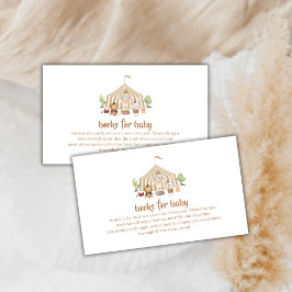 Tarjeta De Recepción Libros Neutrales De Círculo De Safari Del Boho Par