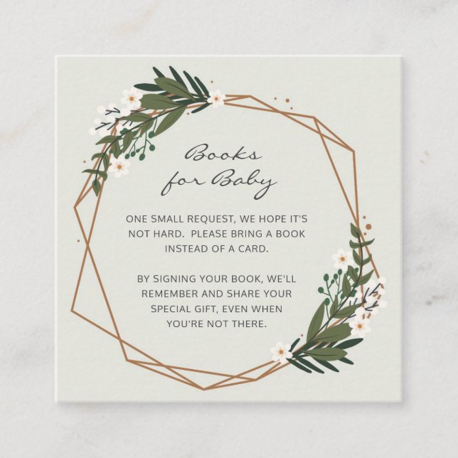 Tarjeta De Recepción Libros neutrales de género geométrico para Baby Sh (Anverso)