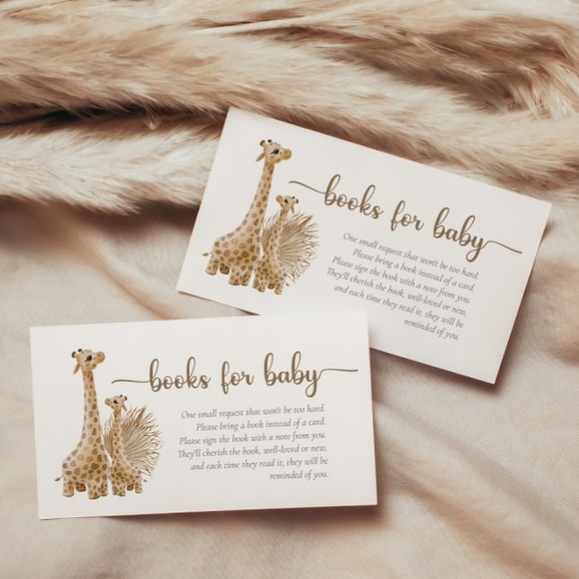 Tarjeta De Recepción Libros Neutrales De Girafa De Grasa Boho Pampas Pa (Subido por el creador)