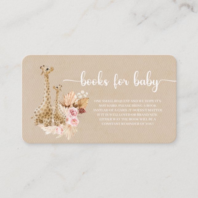 Tarjeta De Recepción Libros Neutrales De Girafa De Grasa Pampas Para El (Anverso)