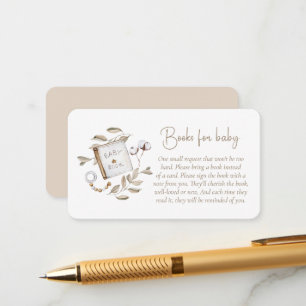 Tarjeta De Recepción Libros Neutros De Eucalipto Baby Shower Para El Be