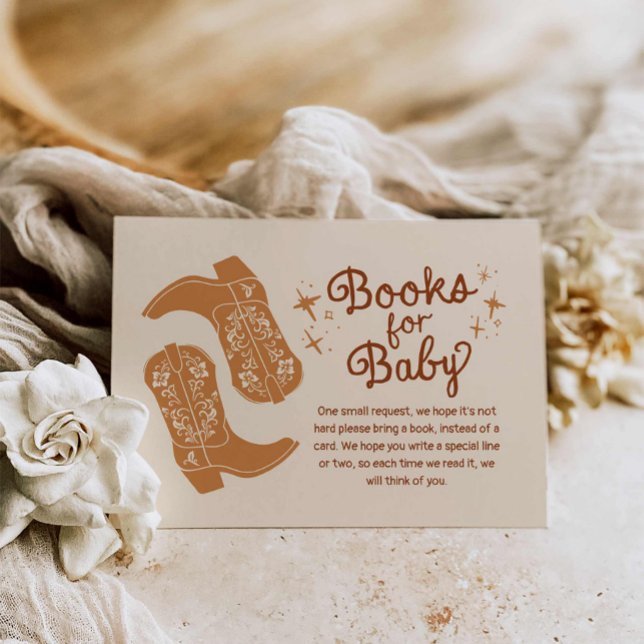 Tarjeta De Recepción Libros occidentales para bebé (Western Rustic Books for Baby Card)