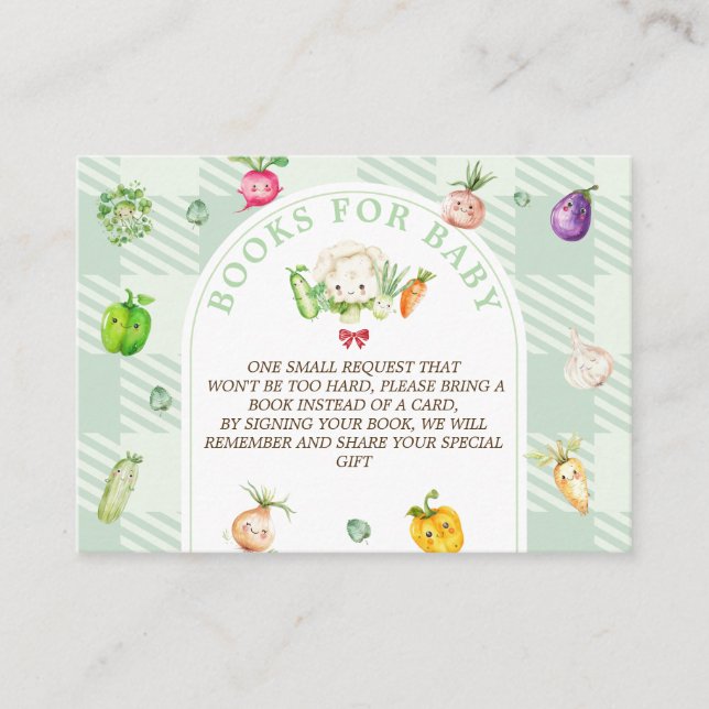 Tarjeta De Recepción Libros Para Agricultores Bebés Mercado Baby Shower (Anverso)