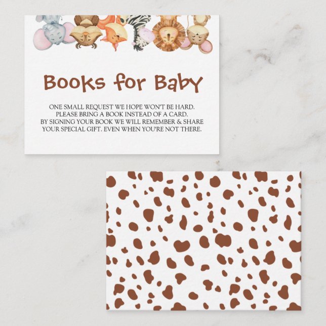 Tarjeta De Recepción Libros para Baby A Little Wild One Enclosure Card (Anverso / Reverso)