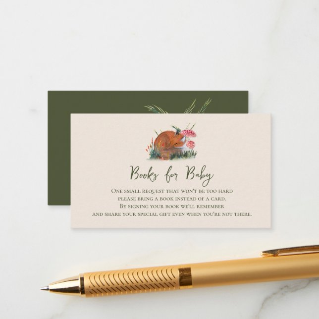 Tarjeta De Recepción Libros para Baby Autumn Woodland Fox (Anverso/Reverso In Situ)
