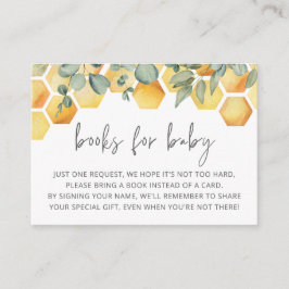 Tarjeta De Recepción Libros para Baby Bee Baby Shower Insert