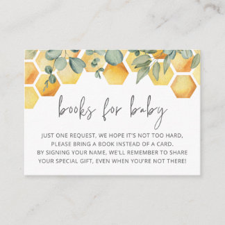 Tarjeta De Recepción Libros para Baby Bee Baby Shower Insert