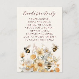 Tarjeta De Recepción Libros Para Baby Bee Wildflower Floral Baby Shower