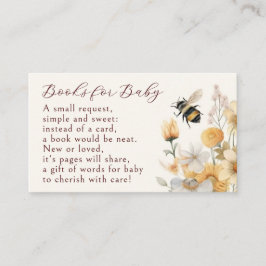 Tarjeta De Recepción Libros Para Baby Bee Wildflower Floral Baby Shower