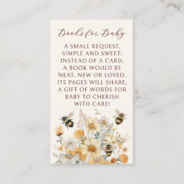 Tarjeta De Recepción Libros Para Baby Bee Wildflower Floral Baby Shower