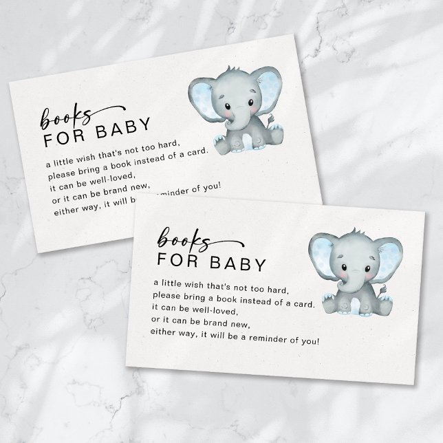 Tarjeta De Recepción Libros para Baby Blue Elephant Baby Shower (Subido por el creador)