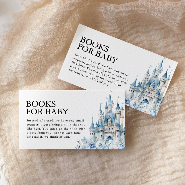Tarjeta De Recepción Libros para Baby Blue Fairytale Castle Baby Shower (Subido por el creador)