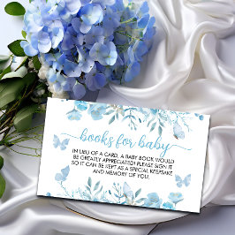 Tarjeta De Recepción Libros para Baby Blue Floral Baby Shower