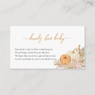 Tarjeta De Recepción Libros Para Baby Boho Floral Pumpkin Baby Shower