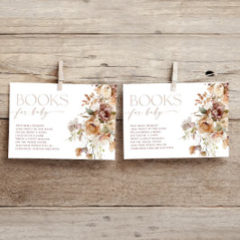 Tarjeta De Recepción Libros para Baby Boho otoño acuarelas florales