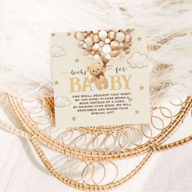 Tarjeta De Recepción Libros Para Baby Boho Tema Del Oso Baby Shower (Subido por el creador)