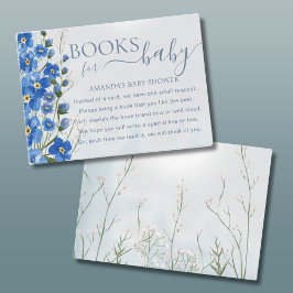 Tarjeta De Recepción Libros para Baby Boy Blue Floral Shower