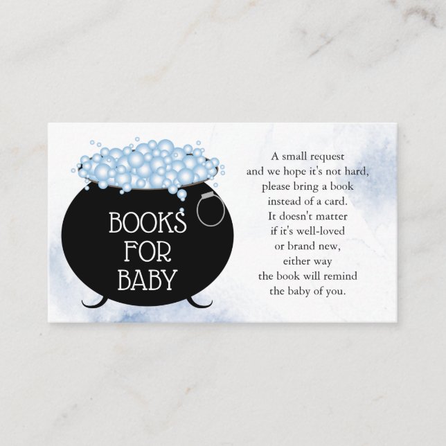 Tarjeta De Recepción Libros para Baby Boy Brew Halloween Baby Shower (Anverso)