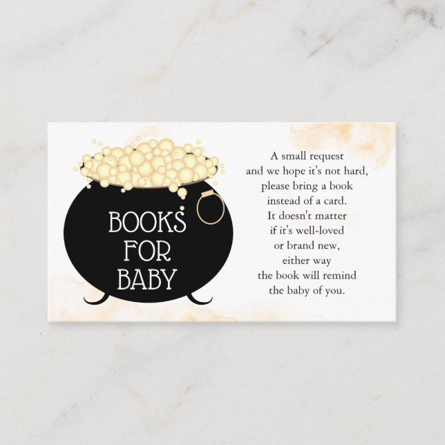 Tarjeta De Recepción Libros para Baby Brew Halloween Baby Shower (Anverso)