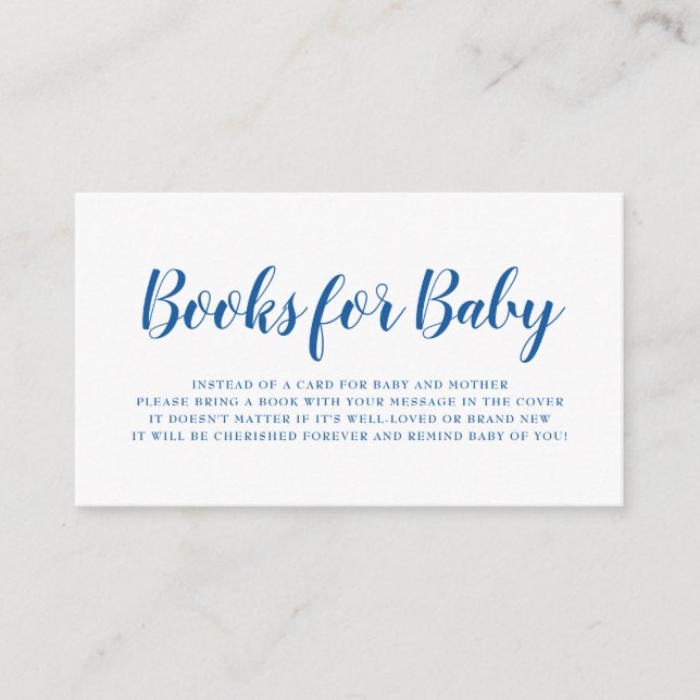 Tarjeta De Recepción Libros para Baby Bright Blue Polka Dot Baby Shower (Anverso)