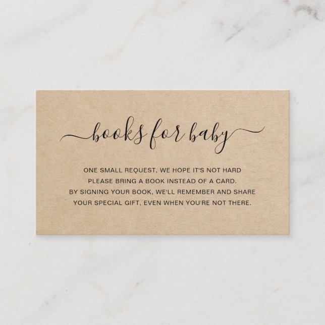Tarjeta De Recepción Libros para Baby Brown Género Neutral Baby Shower (Anverso)