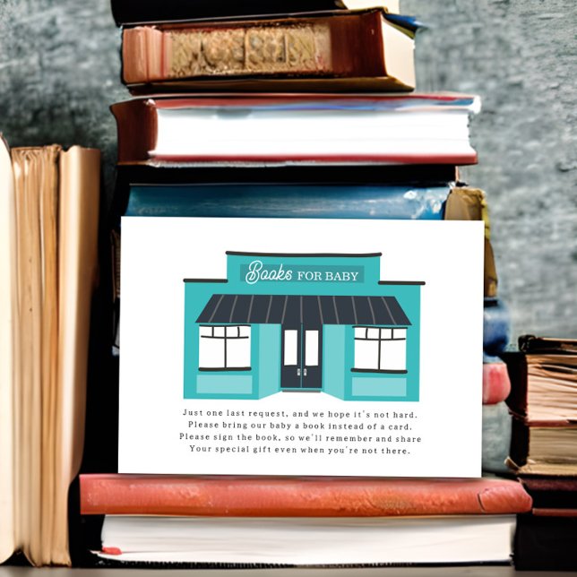 Tarjeta De Recepción Libros Para Baby Building Blue Baby Shower (Subido por el creador)