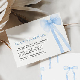 Tarjeta De Recepción Libros para Baby Card Blue Bow