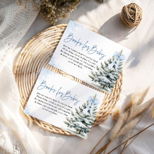 Tarjeta De Recepción Libros para Baby Card Blue Snowflake Baby Shower