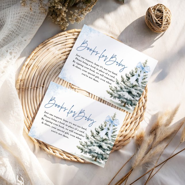 Tarjeta De Recepción Libros para Baby Card Blue Snowflake Baby Shower (Subido por el creador)