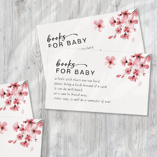 Tarjeta De Recepción Libros para Baby Cherry Blossom Baby Shower