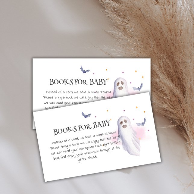 Tarjeta De Recepción Libros Para Baby Cute Ghost Halloween Baby Shower (Books For Baby Cute Ghost Halloween Baby Shower Enclosure Card)