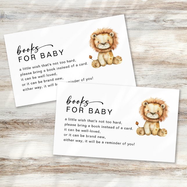 Tarjeta De Recepción Libros para Baby Cute Little Lion Baby Shower (Subido por el creador)