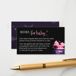Tarjeta De Recepción Libros para Baby Cute Spooky Cauldron Baby Shower
