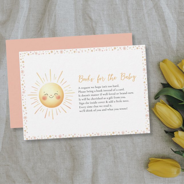 Tarjeta De Recepción Libros para Baby Cute Sunshine Tema Baby Shower (Subido por el creador)