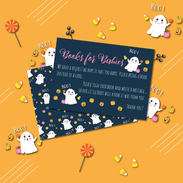Tarjeta De Recepción Libros para Baby Dark Blue Halloween (Subido por el creador)